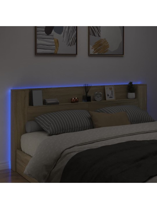 Galvgaļa skapis ar led, ozolkoka krāsa, 220x16,5x103,5 cm