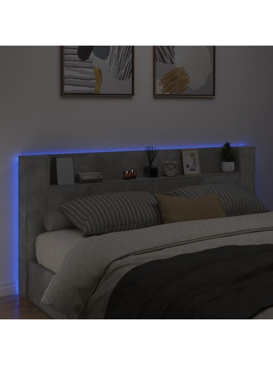 Galvgaļa skapis ar led, betona pelēks, 220x16,5x103,5 cm