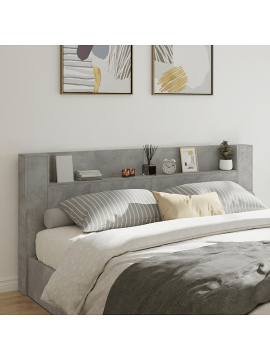 Galvgaļa skapis ar led, betona pelēks, 220x16,5x103,5 cm