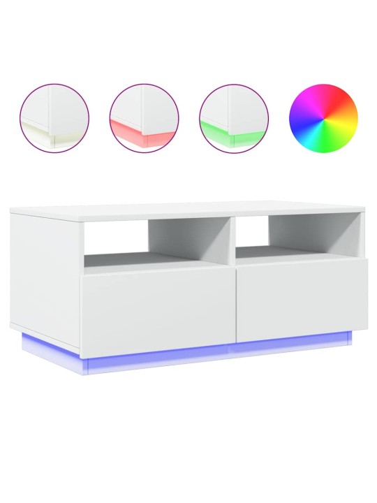 Kafijas galdiņš ar led, balts, 90x49x40 cm