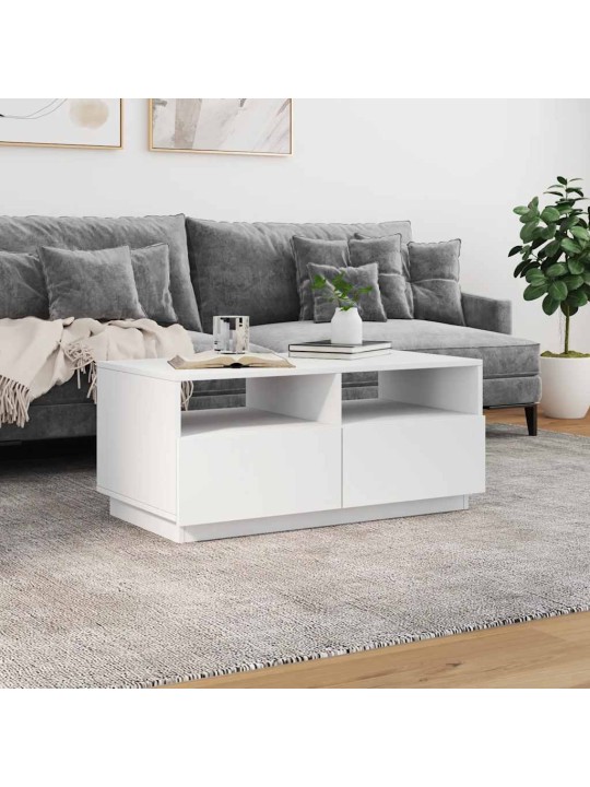 Kafijas galdiņš ar led, balts, 90x49x40 cm
