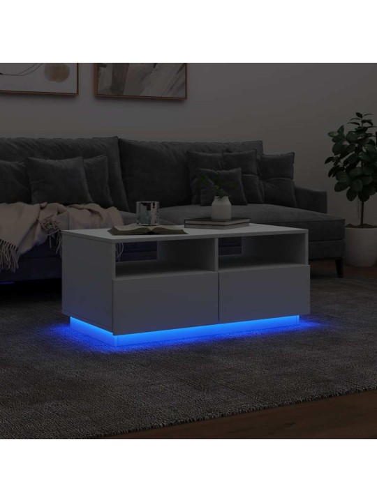 Kafijas galdiņš ar led, balts, 90x49x40 cm