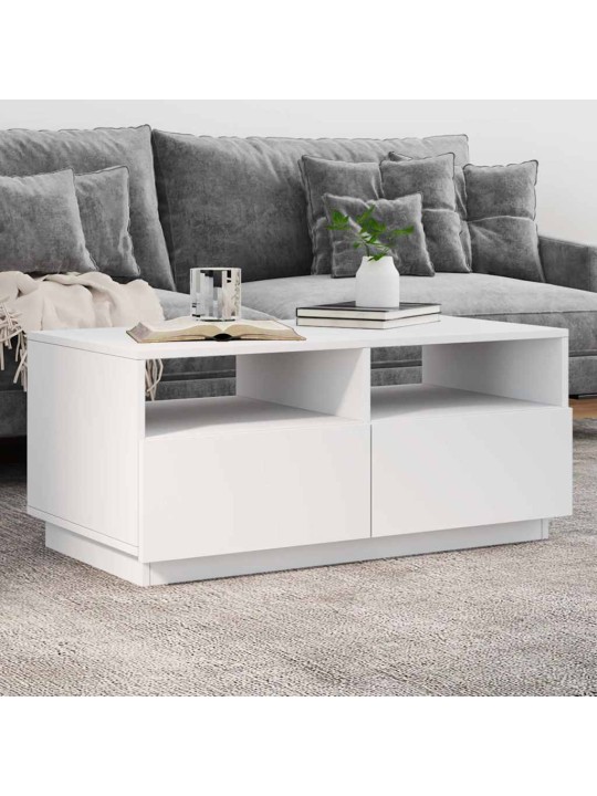 Kafijas galdiņš ar led, balts, 90x49x40 cm