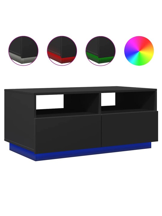 Kafijas galdiņš ar led, melns, 90x49x40 cm