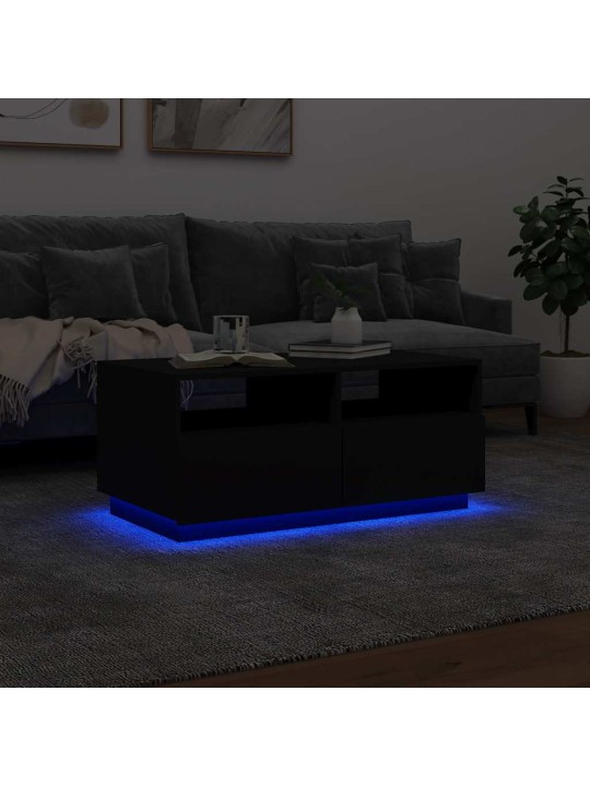 Kafijas galdiņš ar led, melns, 90x49x40 cm