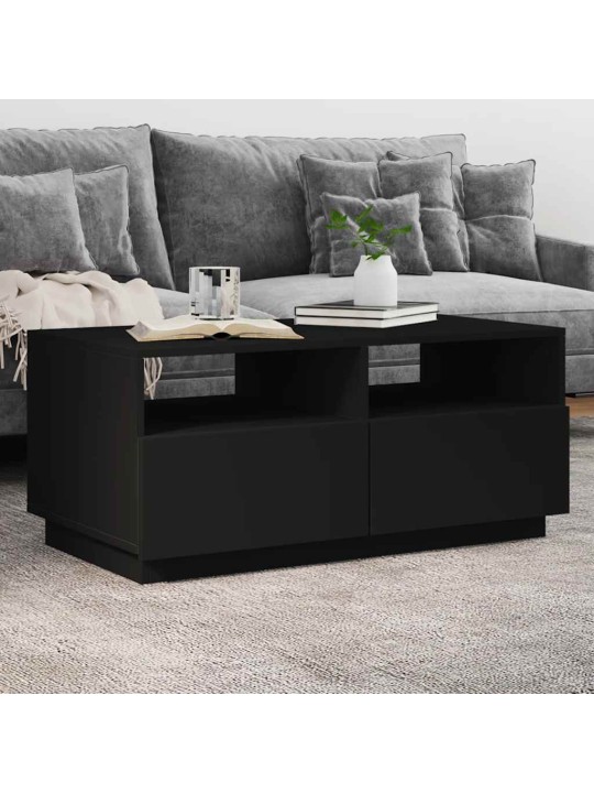 Kafijas galdiņš ar led, melns, 90x49x40 cm