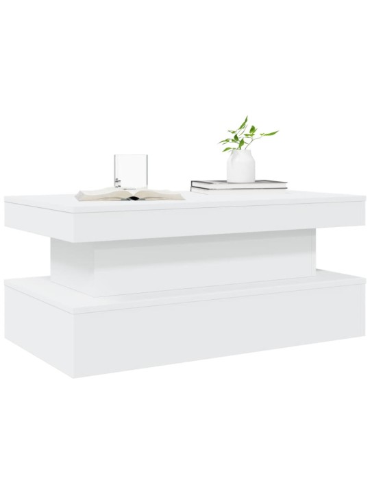 Kafijas galdiņš ar led, balts, 90x50x40 cm
