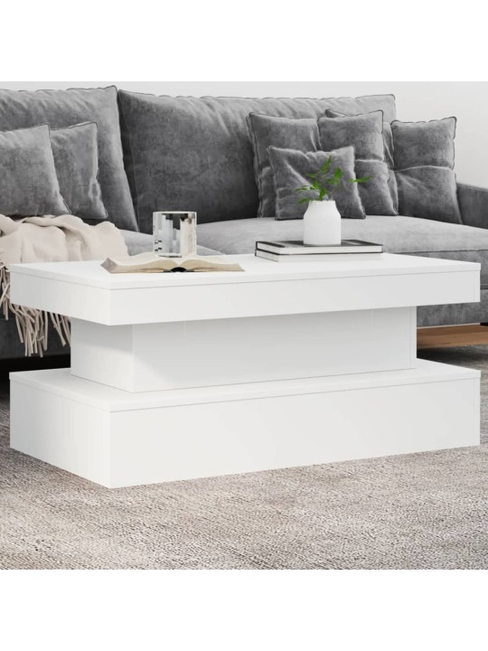 Kafijas galdiņš ar led, balts, 90x50x40 cm