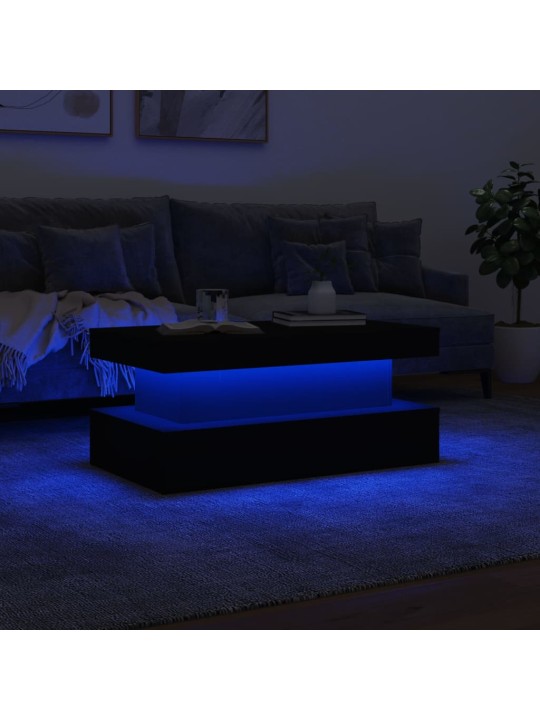 Kafijas galdiņš ar led, melns, 90x50x40 cm