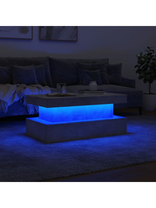 Kafijas galdiņš ar led, betona pelēks, 90x50x40 cm