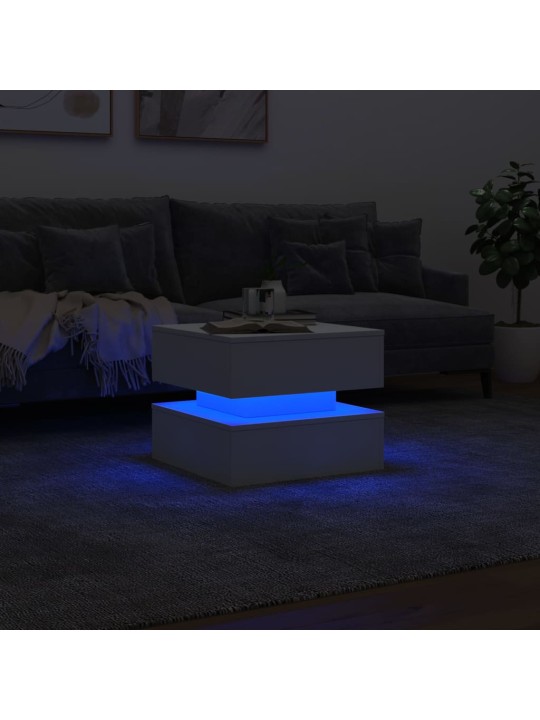 Kafijas galdiņš ar led, balts, 50x50x40 cm