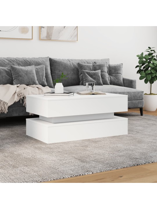 Kafijas galdiņš ar led, balts, 90x50x40 cm
