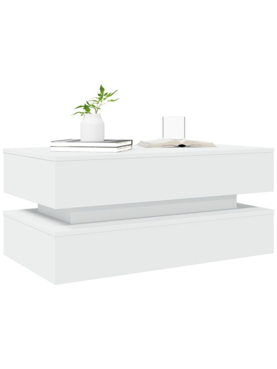 Kafijas galdiņš ar led, balts, 90x50x40 cm