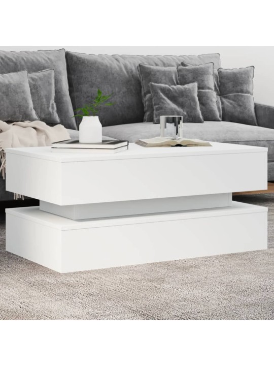 Kafijas galdiņš ar led, balts, 90x50x40 cm