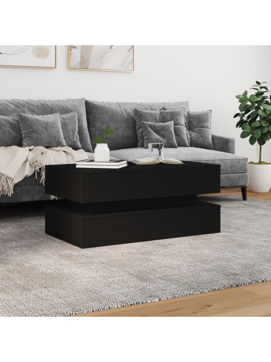 Kafijas galdiņš ar led, melns, 90x50x40 cm