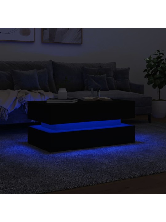 Kafijas galdiņš ar led, melns, 90x50x40 cm