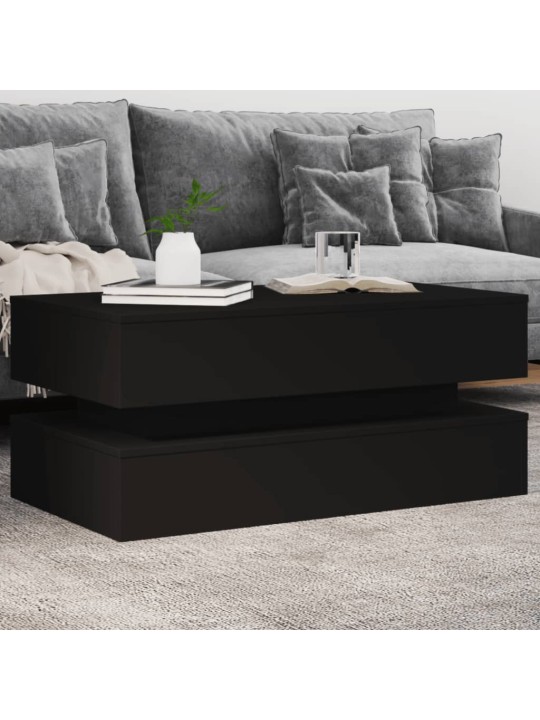 Kafijas galdiņš ar led, melns, 90x50x40 cm