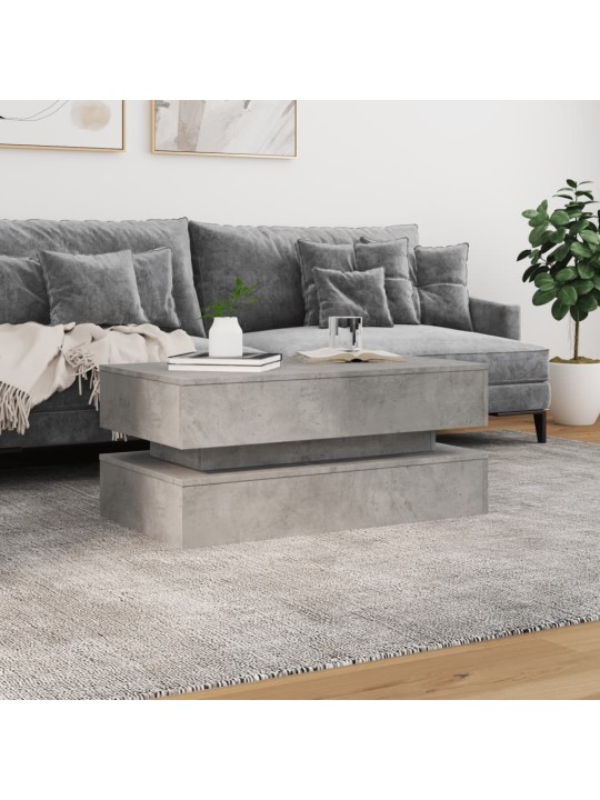 Kafijas galdiņš ar led, betona pelēks, 90x50x40 cm