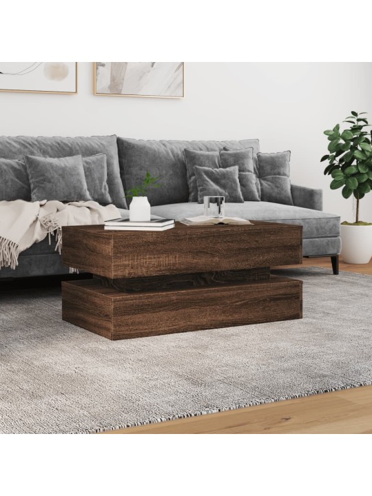 Kafijas galdiņš ar led, brūna koka, 90x50x40 cm
