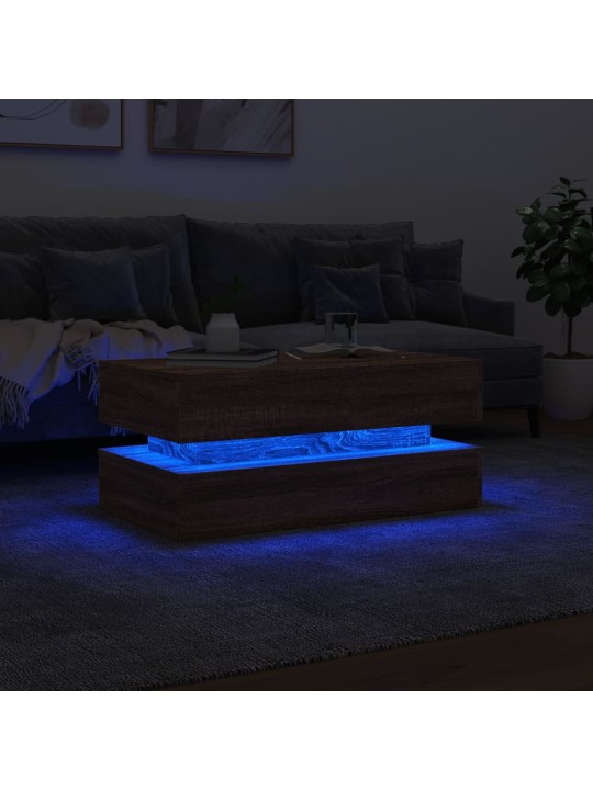 Kafijas galdiņš ar led, brūna koka, 90x50x40 cm