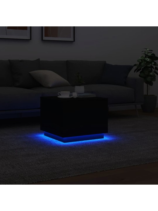 Kafijas galdiņš ar led, melns, 50x50x40 cm
