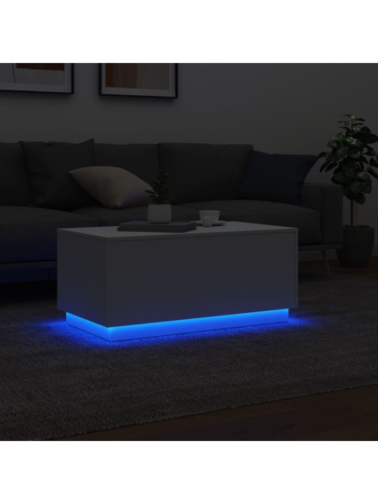 Kafijas galdiņš ar led, balts, 90x50x40 cm