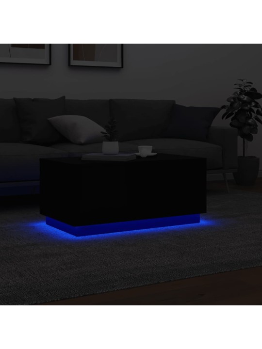 Kafijas galdiņš ar led, melns, 90x50x40 cm