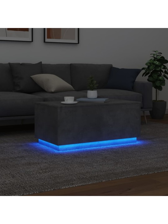 Kafijas galdiņš ar led, betona pelēks, 90x50x40 cm