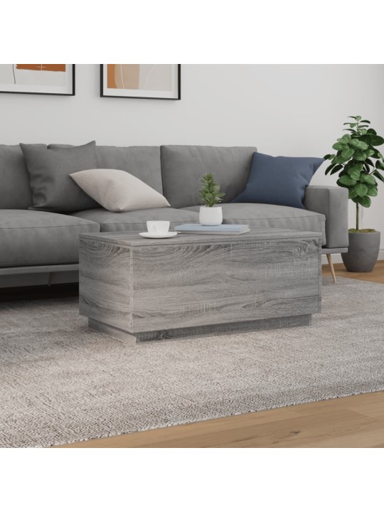 Kafijas galdiņš ar led, pelēka koka, 90x50x40 cm