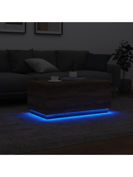 Kafijas galdiņš ar led, brūna koka, 90x50x40 cm