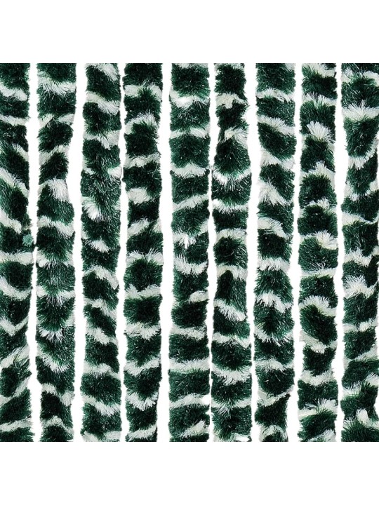 Kukaiņu aizkars, zaļš un balts, 100x230 cm, šenils