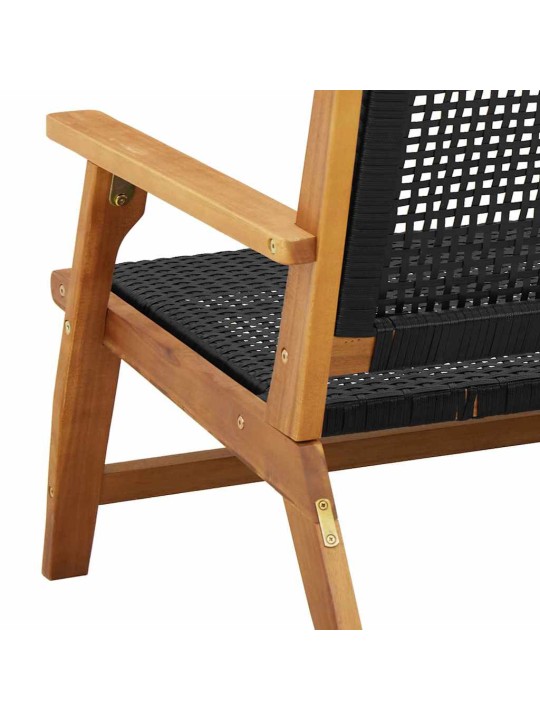 Dārza mēbeles melna 122 x 78 x 73cm akācijas masīvkoks