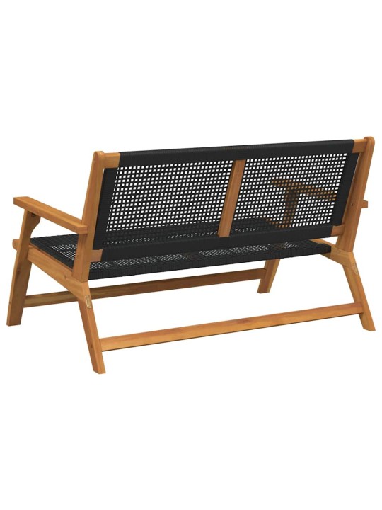 Dārza mēbeles melna 122 x 78 x 73cm akācijas masīvkoks