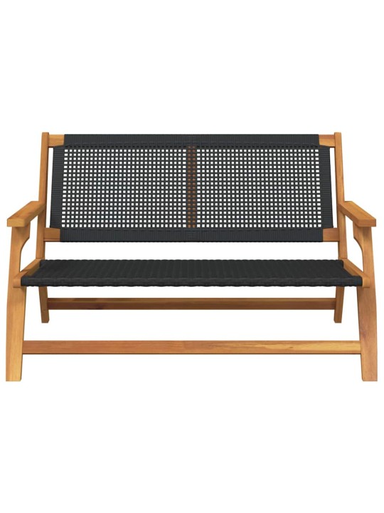 Dārza mēbeles melna 122 x 78 x 73cm akācijas masīvkoks