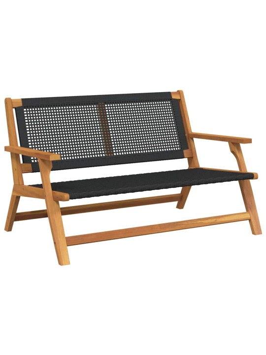 Dārza mēbeles melna 122 x 78 x 73cm akācijas masīvkoks