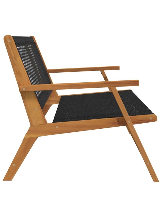 Dārza mēbeles melna 122 x 78 x 73cm akācijas masīvkoks