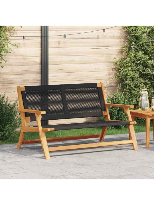 Dārza mēbeles melna 78 x 122 x 73cm akācijas masīvkoks