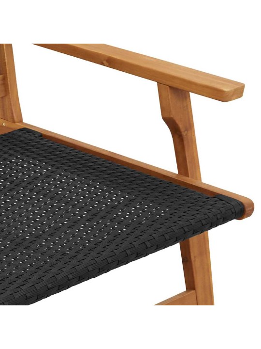 Dārza mēbeles 2 pcs melna 67 x 78 x 73cm akācijas masīvkoks