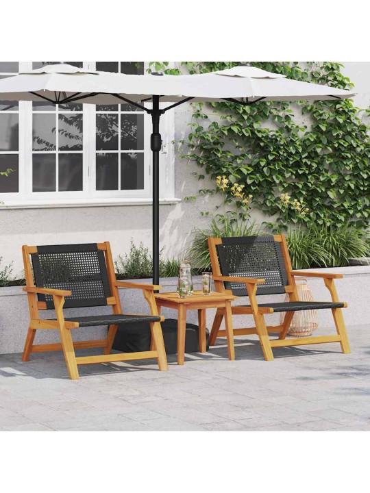 Dārza mēbeles 2 pcs melna 67 x 78 x 73cm akācijas masīvkoks