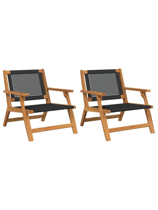 Dārza mēbeles 2 pcs melna 67 x 78 x 73cm akācijas masīvkoks