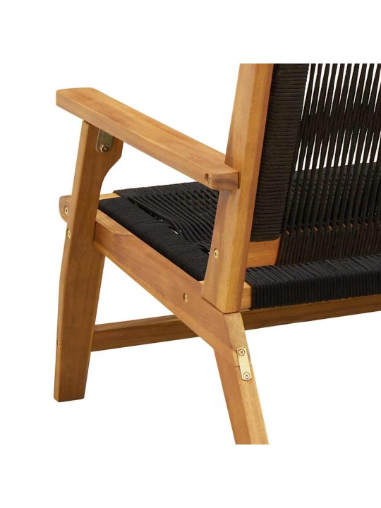 Dārza mēbeles 2 pcs melna 78 x 67 x 73cm akācijas masīvkoks