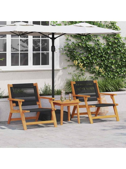Dārza mēbeles 2 pcs melna 78 x 67 x 73cm akācijas masīvkoks