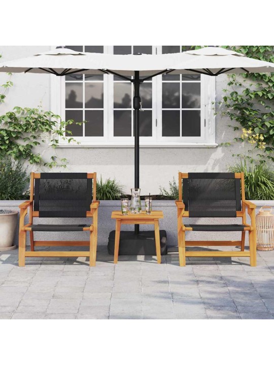Dārza mēbeles 2 pcs melna 78 x 67 x 73cm akācijas masīvkoks