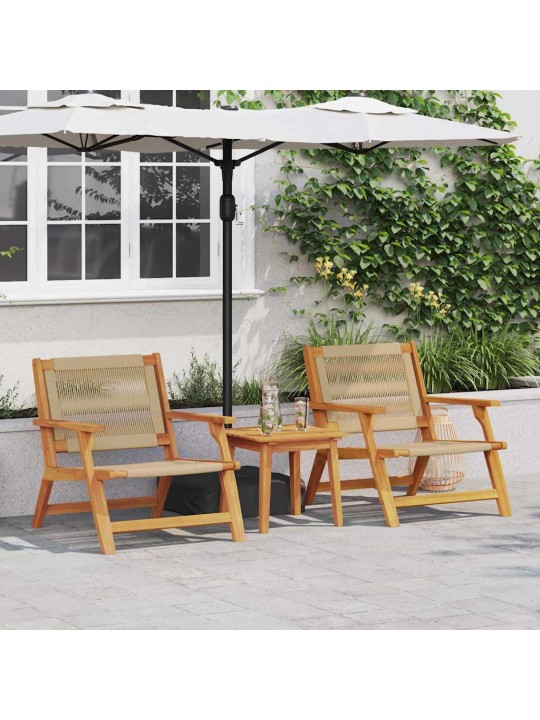 Dārza mēbeles 2 pcs bēša 78 x 67 x 73cm akācijas masīvkoks