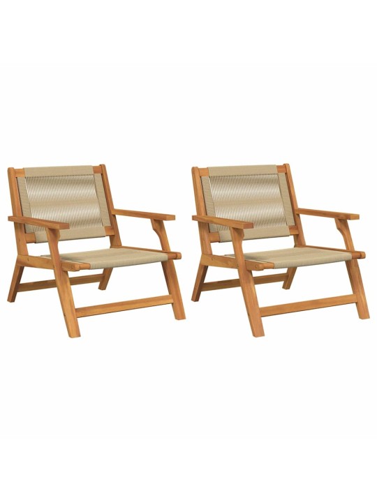 Dārza mēbeles 2 pcs bēša 78 x 67 x 73cm akācijas masīvkoks