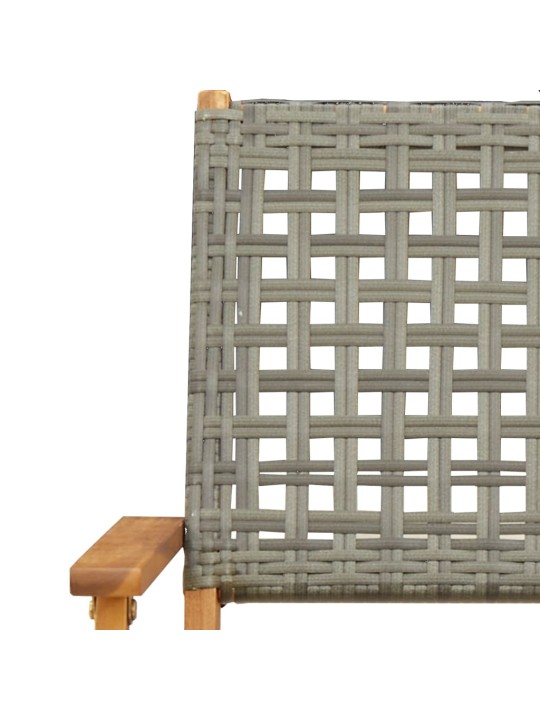 Dārza krēsli, 2 gab., akācijas koks, pelēka pe rotangpalma