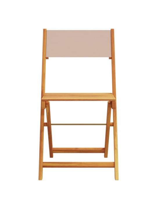 Bistro krēsli, 2 gb., pelēkbrūni, akācijas masīvkoks, audums