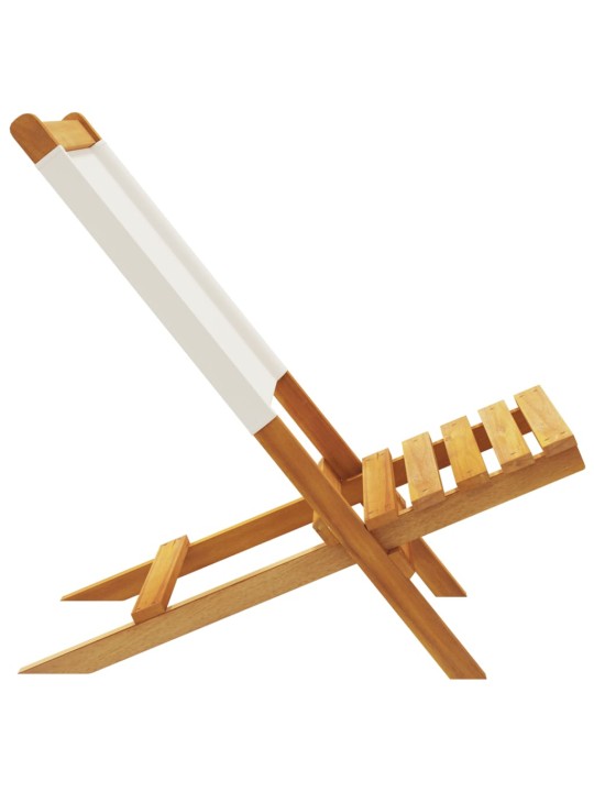 Dārza krēsli, 2 gab., krēmbalti, akācijas masīvkoks, audums