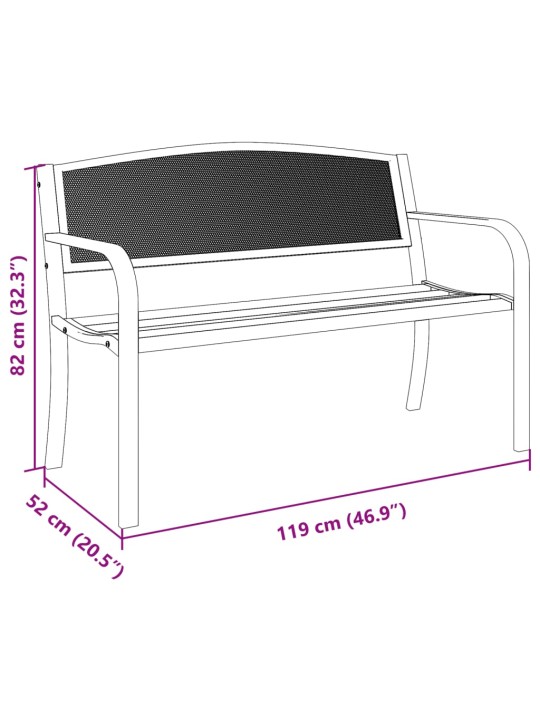 Dārza sols, 119 cm, melns tērauds