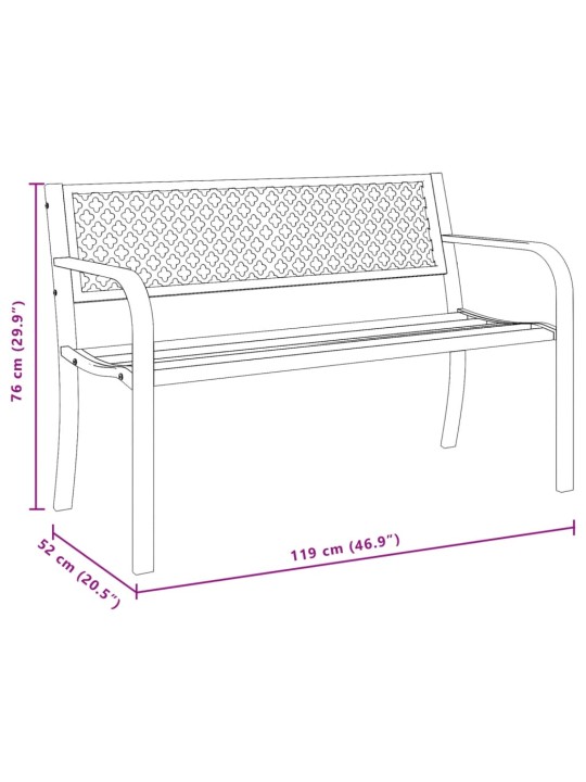 Dārza sols, 119 cm, melns tērauds